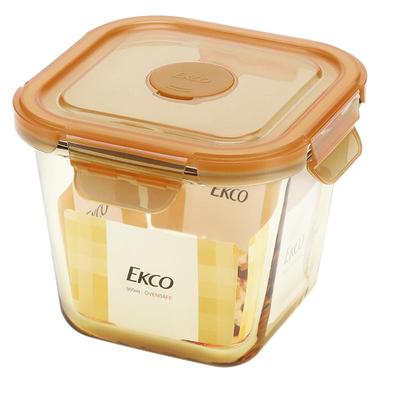 琥珀色玻璃保鲜盒食品级带饭餐盒