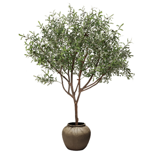 仿真绿植大型橄榄树室内高端假树仿生植物中古风落地盆栽装饰摆件