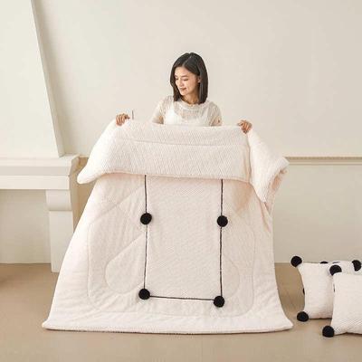 冬季加厚抱枕被子两用纯色办公室午睡枕头毯子二合一车载靠垫简约
