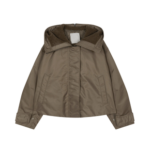 【90%白鸭绒】JNBY/江南布衣冬季连帽羽绒服宽松休闲短款翻领外套