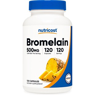 现货美国Nutricost Bromelain菠萝蛋白酶500mg胶囊120粒消化免疫