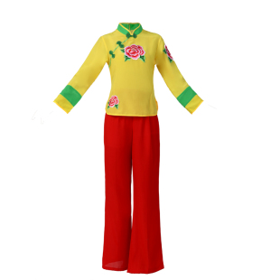 新款秧歌服女套装中老年腰鼓扇子舞蹈演出服广场舞服装跳舞衣服