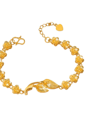 轻奢镀24K仿真黄金色沙金手链