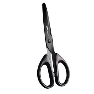 晨光黑刃剪刀办公用品高颜值工业用裁缝专用剪子厨房专用家用剪刀锋利手工不粘胶安全剪刀圆头拆快递包裹文具