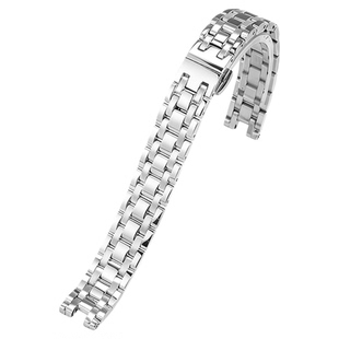 实心精钢手表带适配天梭1853嘉丽小美人T126系列同款凹口表链12mm