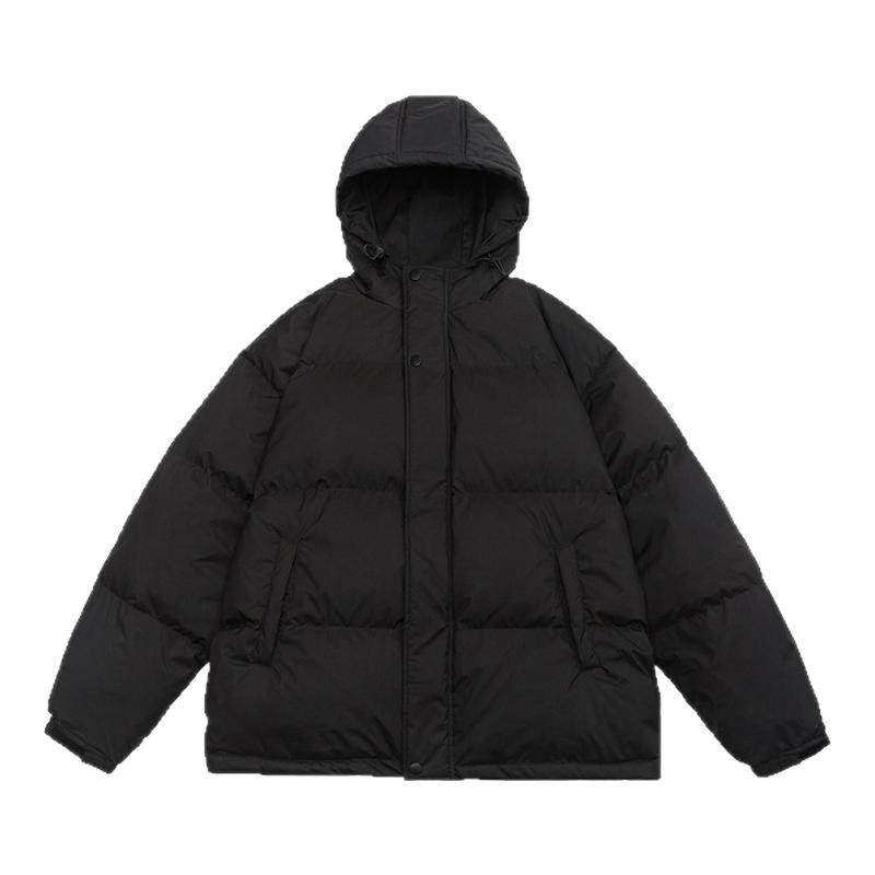 防水连帽学生黑色抗寒保暖羽绒服