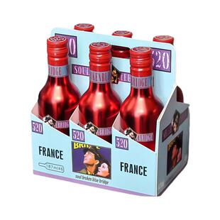 【限时折扣】法国原酒进口干红葡萄酒187ml*6瓶整提聚会婚庆喜酒