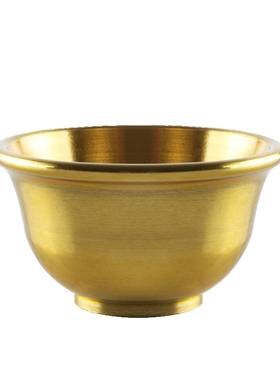 酒杯家居佛堂铜茶杯黄铜供茶复古