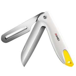 金达日美折叠水果刀削皮刀二合一便携宿舍用不锈钢家用办公室小刀