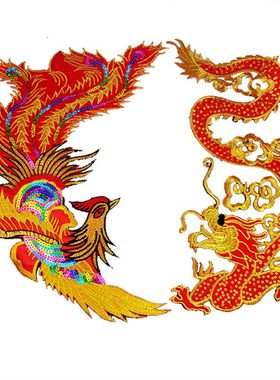凤凰图案舞蹈服装被套佛幡布贴