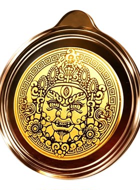 黄色财神手机贴纸足金工艺999