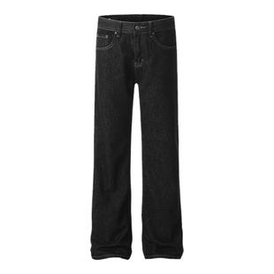 布老哥Blog美式复古黑色单宁牛仔裤简约修身提裆显高长裤子潮K725