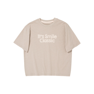 Its smile 日系儿童复古棉麻手绘印花短袖男女童透气亲肤T恤上衣