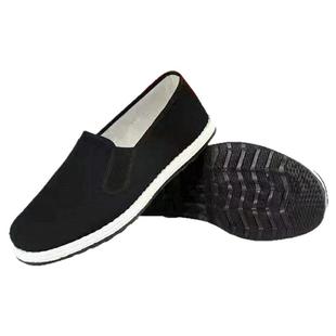 老北京军单千层底青中老年司机开车工作松紧口军板鞋男款休闲黑布