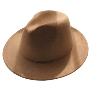 英伦风秋季大檐礼帽设计感优雅毛呢爵士帽新品气质平顶帽子女头饰