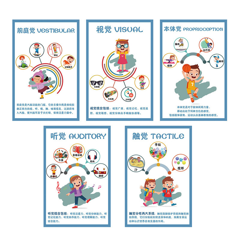 儿童感觉统合训练简介挂画早教托班教室墙面布置环创文化墙壁贴纸