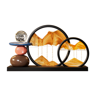 时来运转流沙画电视柜装饰摆件轻奢高档客厅酒柜办公室柜子装饰品