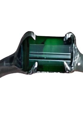 精灵树枝绿色碧玺订婚戒指纯银