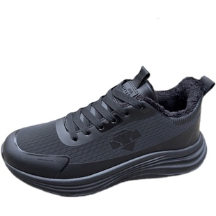 秋冬季男士加绒棉鞋百搭厚底保暖休闲鞋轻便软底户外运动鞋男款潮