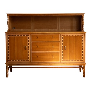 柿子生活银杏餐边柜实木双层法式中古风家用餐厅储物柜客厅装饰柜