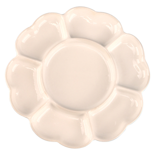 光祖陶瓷梅花调色盘水粉水彩毛笔颜料盘调色碟瓷碟盘书法专用油画画盘美术白瓷盘墨水白色瓷碟颜料梅花调色碟