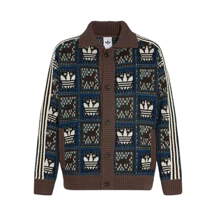 何与同款套装阿迪达斯马年男女宽松针织开衫牛仔裤 KT0715 KT0683