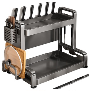 2025新款厨房调料品置物架台面多功能油盐酱醋调味罐子收纳盒刀架