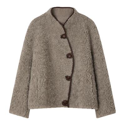 solighter羊毛皮毛一体毛毛外套