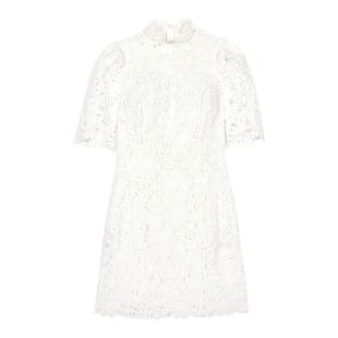 bash春季法式优雅勾花镂空高领蕾丝礼服裙女装裙子连衣裙1H24PAVE