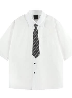 衬衫短袖搭潮ins日系工装