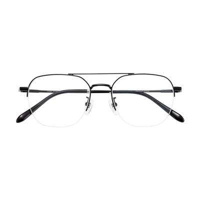 久森男女双梁纯钛半框眼镜框近视