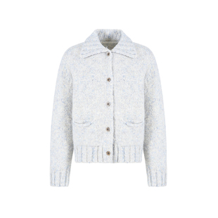 范洛Fano 绒绒暖冬撞色木纹扣杂色肌理羊毛混纺纱线原生感毛衣女