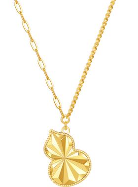 周六福光影葫芦项链女S925银黄金色高级感小众送女友节日礼物