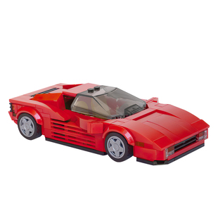 法拉利Testarossa迈阿密风云电影小颗粒拼装积木MOC益智儿童玩具