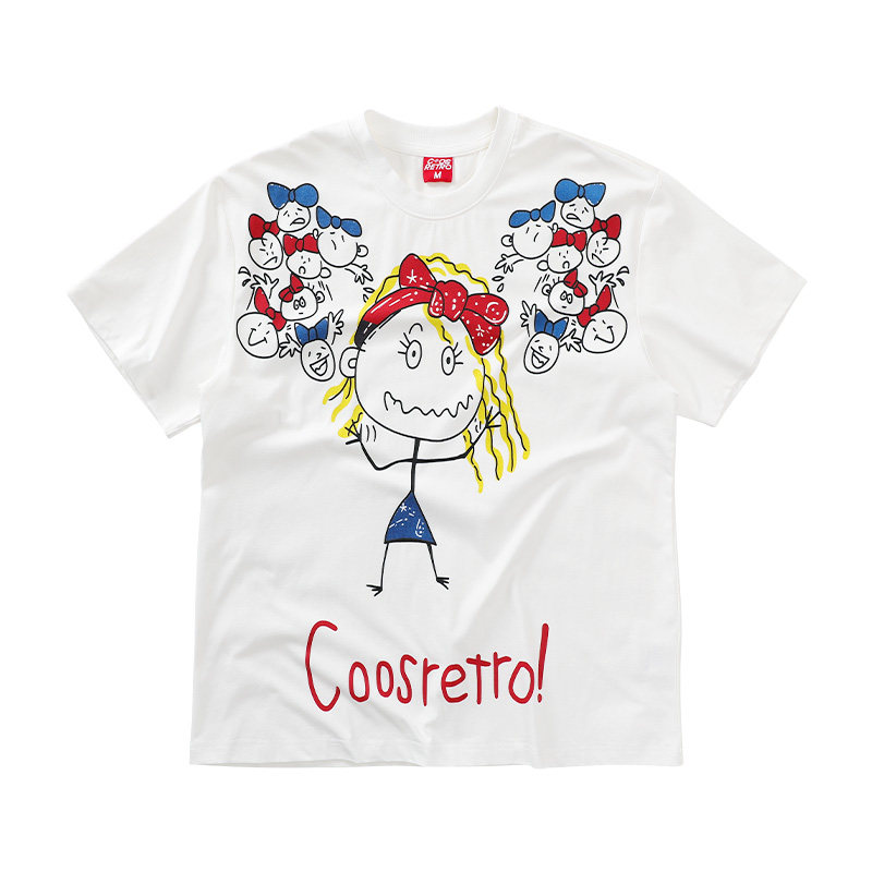 【抑菌凉感】CoosRetro美式复古手绘印花短袖T恤男生宽松白色上衣