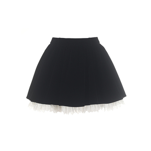 【明星同款】wana try花边少女感丝绒蓬蓬裙25冬新品韩系短裙女