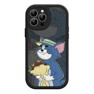 汤姆猫iPhone17promax苹果16小米15新款14华为mate60适用pura70红米K80vivoS30荣耀90一加13小羊皮情侣手机壳