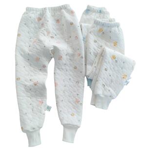 儿童纯棉加厚秋裤保暖裤学生男女童三层夹棉裤子秋冬宝宝睡裤柔软