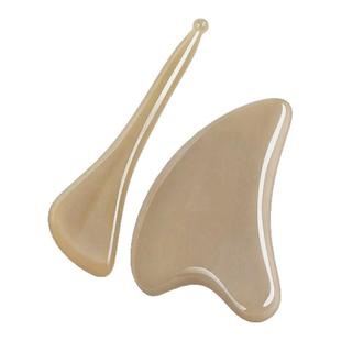 白水牛角刮痧板面部提拉脸部专用全身通用眼部拨筋棒正品按摩美容