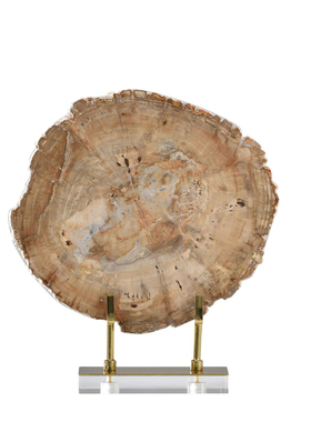 轻奢新中式木化石几何桌面摆件