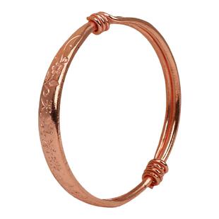 铜手镯 红铜儿童手工时尚黄铜紫铜推拉收缩宝宝镯子手圈闭口实心