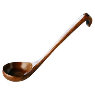 大号勺子家用盛汤实木长柄带勾大汤勺盛粥稀饭勺原木质汤匙火锅勺