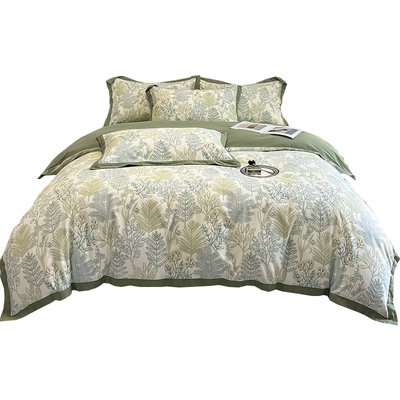 加厚100%全棉磨毛四件套复古风