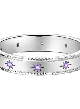 原创高级感铜镀S925银女小众设计2024新品爆款露珠耀夜星芒戒指