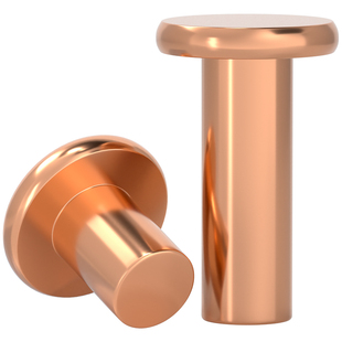 国标纯紫铜 敲击式实心平头铆钉 铜平帽铜钉全M2M2.5M3M4M5M6M8mm