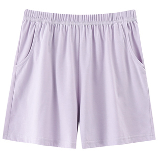 2025年睡裤女短裤夏季纯棉薄款纯色宽松大裤衩外穿单件全棉家居裤