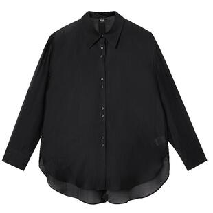 Vero Moda奥莱衬衫女2025秋季新款商场同款圆弧底摆后身纽扣上衣