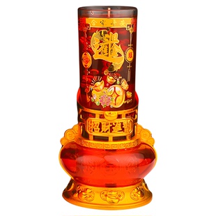家用无烟水晶蜡烛春节佛堂供佛乔迁红蜡烛寺庙点灯防风乔迁红蜡烛