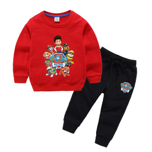 汪汪队衣服男童春秋薄款纯棉卫衣儿童套装春装3岁宝宝5长袖两件套