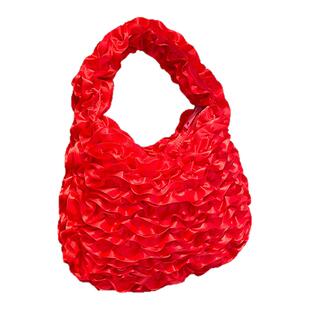 handbag花瓣褶皱小众奶油单肩包时尚通勤休闲腋下包大容量云朵包